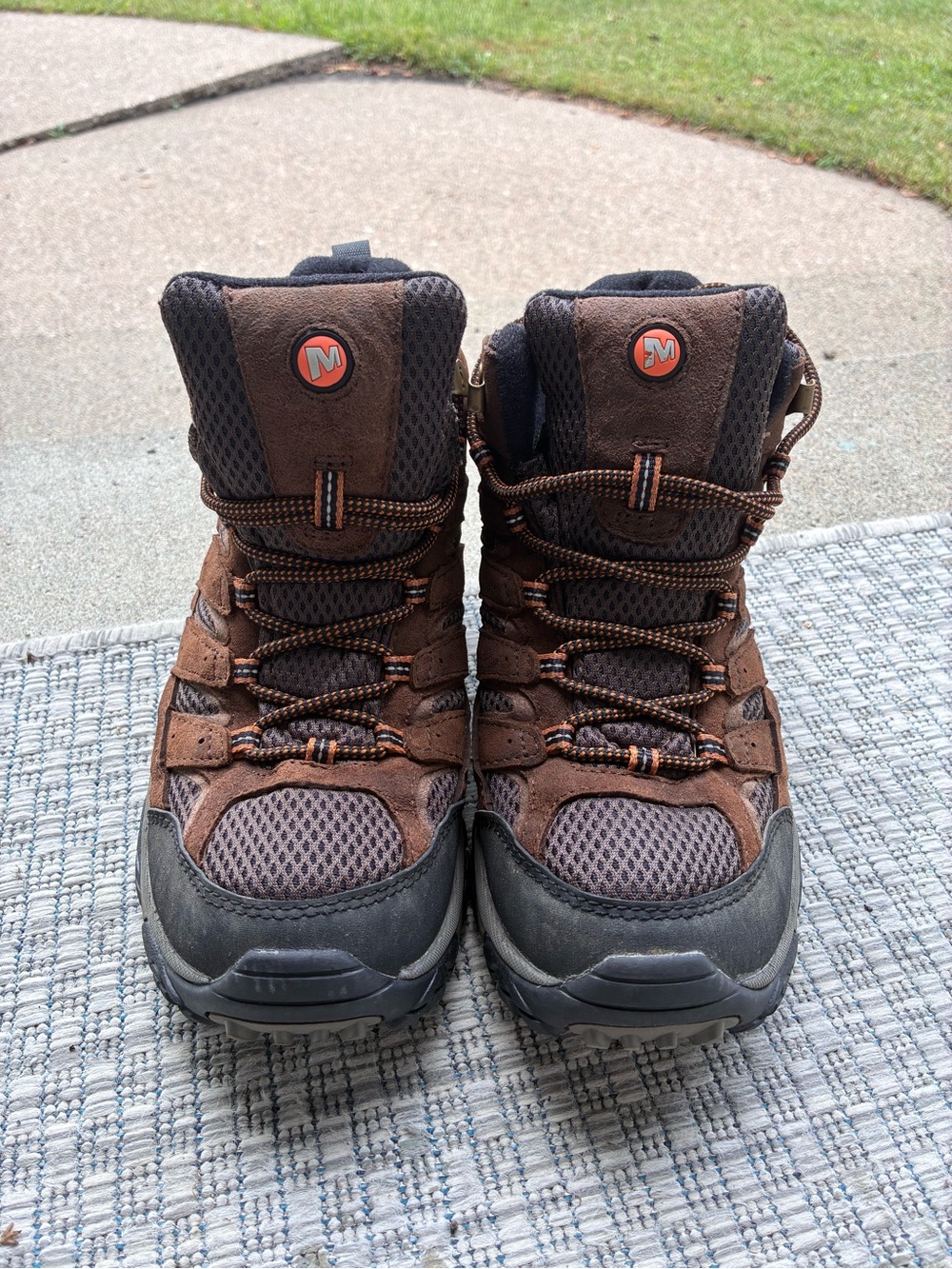 brown Merrell Moab mid waterproof hiking boots